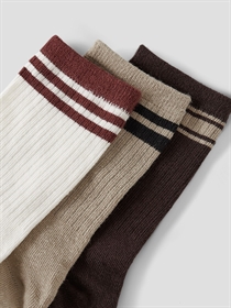 NAME IT 3 Pak Strømper Rokki Chocolate Plum Cloud Dancer
